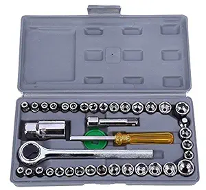 MONSITO 40 in 1 Pcs Tool Kit and Screwdriver and Socket Set Automobile Tool Box Set Socket Wrench Sleeve Suit Hardware Auto Car Repair Tools Socket Wrenches