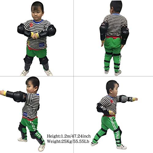 Ridbiker Motocross Elbow Knee Shin Guard Pads For Kids Youth Dirt Bike Gear Adjustable Motorcycle Knee Protection Gear Armor Set For Skating, Cycling (Black) #TOP5