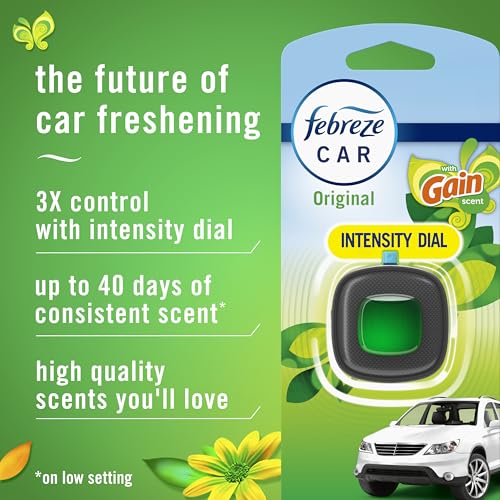 Image of Febreze Car Air Freshener, Car Vent Clip and Odor Fighter, Gain Original Scent, 8 Count