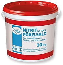 Nitrite Curing Salt 10 kg Bucket 0.4 - 0.5% Sodium Nitrite South Salts Reddening Sausage Meat Products Preservation Aroma Formation