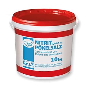 Nitrit Pökelsalz 10kg Eimer 0,  - 0, % Natriumnitrit Südsalze Umrötung Wurst Fleischwaren Konservierung Aromabildung