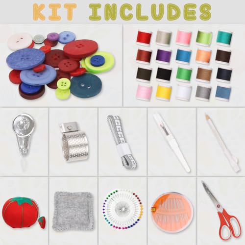 image for Comfecto Medium Sewing Basket Organizer with Complete Sewing Kit Acces