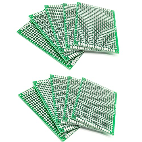 Hailege 10pcs 5x7cm Prototype PCB 5 * 7 FR-4 Prototype PCB Universal Printed Board Double Face Tin Plated pour l’électronique DIY