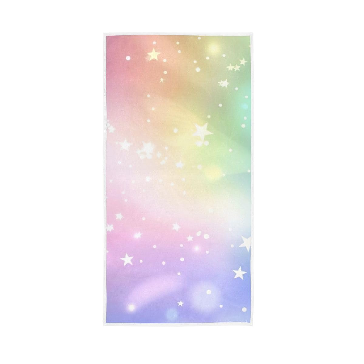 LSRCPD Colorful Pastel Rainbow Star Bathroom Hand Towels Decorative, Hand Towel for Bathroom, Travel, Camp, Hotel, Spa 15 x 30 Inches