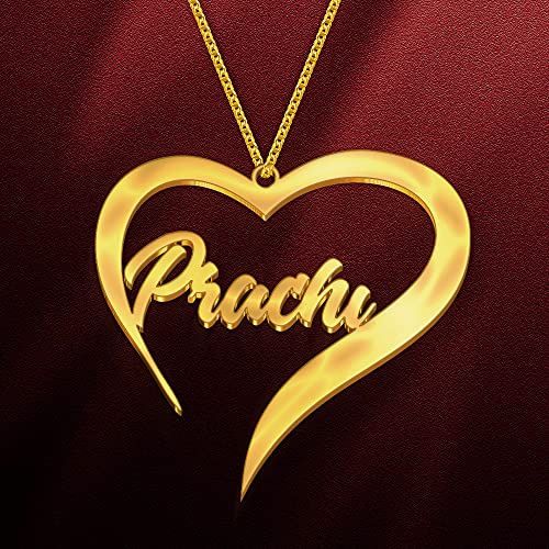 Image of Prachi Cursive Gold & Silver Name Pendant Necklace, Best Jewelry Gift for Girls.