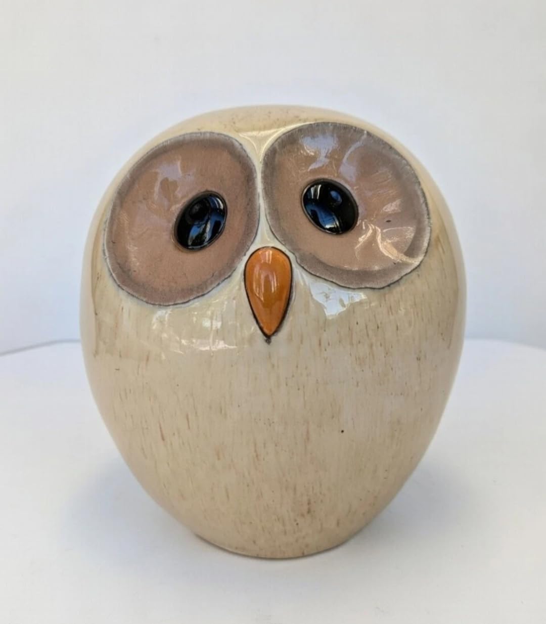 Beige Owl Garden Ornament | 23 cm H x 16 cm W | frost resistant ceramic