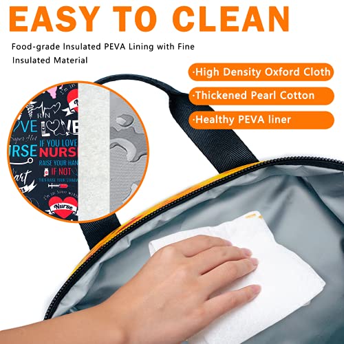 Nurse Lunch Bag Insulated Lunch Box Small Lunch Tote Bags with Water Bottle Holder, Adjustable & Removable Shoulder Strap Lunch Box for Women Men - Image 6