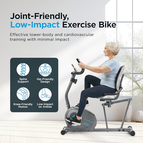 JLL Exercise Bike for Home Use, Magnetic Recumbent Exercise Bike for Seniors, Smart Bluetooth Compatible with Exclusive SunnyFit App, Indoor Stationary Bike with LCD Display - Image 3