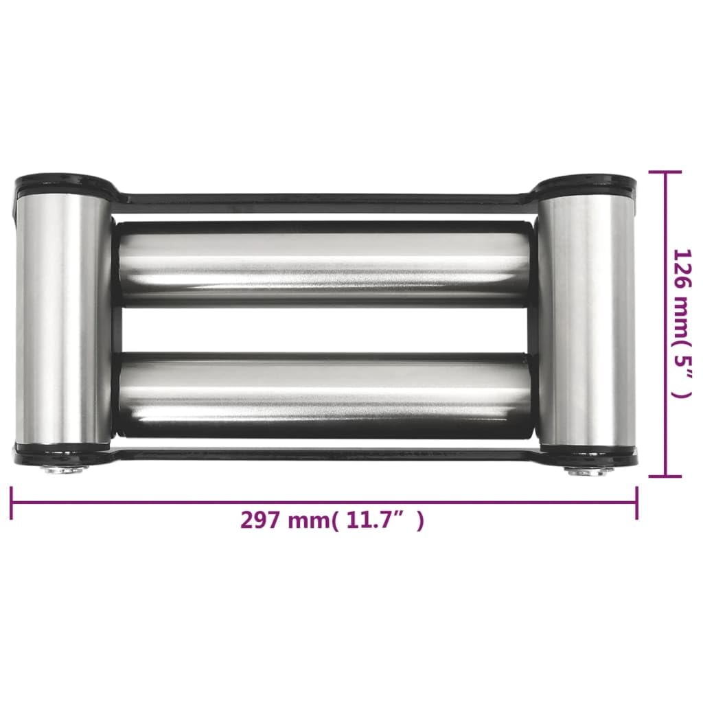 4-Wege-Rollenseilfenster aus pulverbeschichtetem Stahl 297x126x86 mm für Seilwinde 8000-13000 lbs mit verzinkten Rollen für Werkstatt, Baustelle, Garage, Lasttransport und Hebezug
