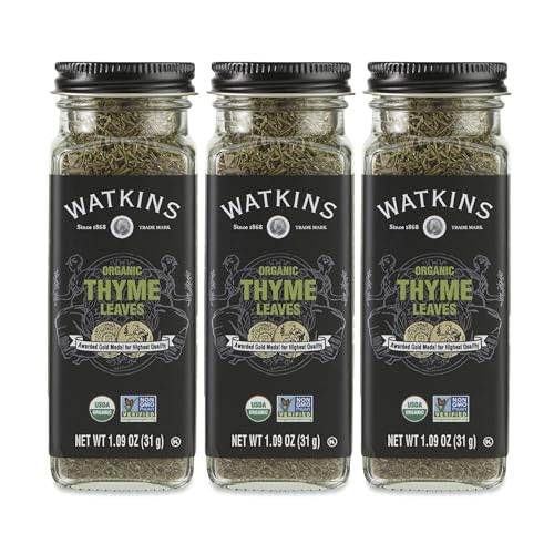 Image of Watkins Gourmet Organic Spice Jar, Thyme Leaves, 1.26 Ounce (Pack of 3)