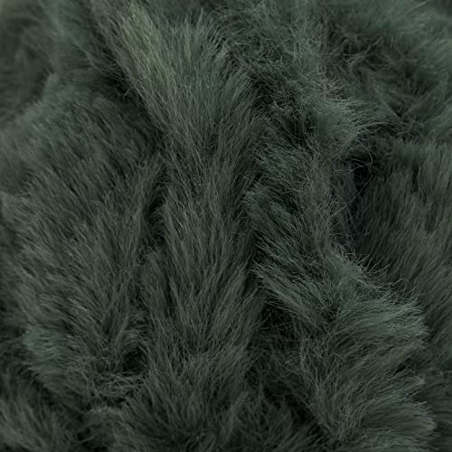 Image of NICEEC 2 Skeins Faux Fur Yarn Super Soft, Chunky & Fluffy, Eyelash Yarn for Crochet & Knitting (Total Length 70yds,3.53oz) - Olive