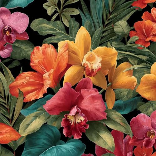Broderie Diamant 5D Anti-Stress Motif Nature Exotique Géante