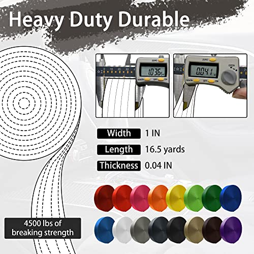 Image of Polyester Webbing Strap 16+Colors - 1 inch&1.5 inch&1.9 inch - 16.5 25 33 55 Yards Heavy Duty Webbing Roll, Flat Webbing Strap for Indoor&Outdoor Gear, Climbing, DIY Crafting, Repairing
