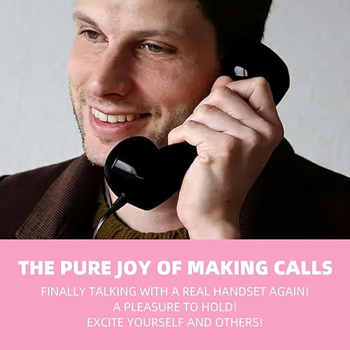 Miniatura 4 de Teléfono retro para iPhone y Android, nuevo receptor de teléfono celular con micrófono y altavoz, teléfono retro con cable para teléfonos móviles,