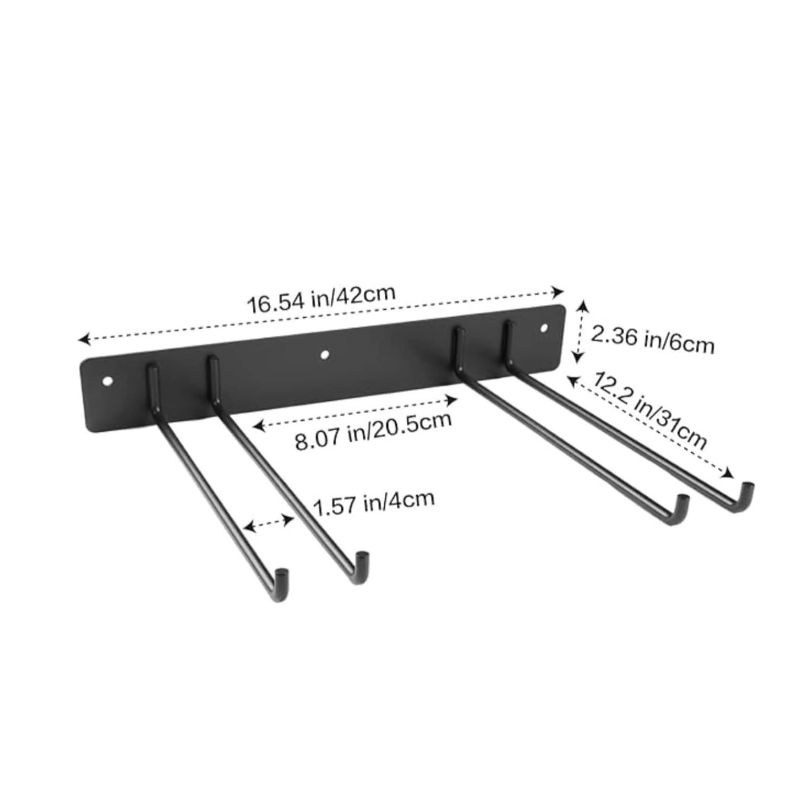2 Piezas Organizador Herramientas Acero Sólido Negro Impermeable Rack Acero con Brazos y Ganchos Prefabricado para Cobertizo