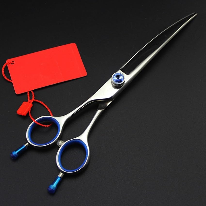 MAYiT Dog Grooming Scissors Shears, 4PCS Left Handed Japan 7 Inch Pet Dog Grooming Hair Scissors Cutting Shears Pet Thinning Barber Tools Hairdressing Scissors Kit, Set With Bag, MAYiT12585