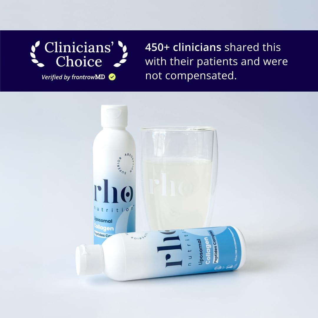 Rho Nutrition Liposomal Collagen Peptides - High-Absorption Liquid Collagen Supplement - Supports Skin Elasticity, Joint Health, and Overall Vitality for Healthy Aging, 5 fl oz