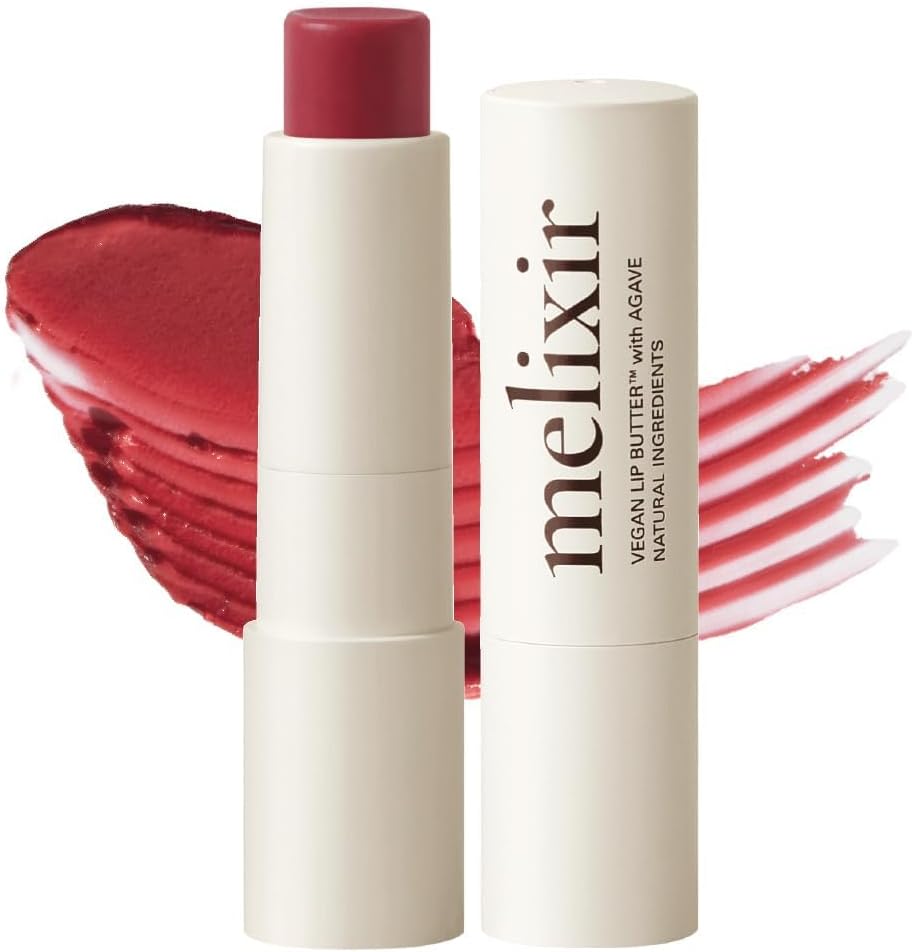 Melixir Vegan Lip Butter (12 Colors), Hydrating Tinted Lip Balm Stick, Bee-Free, Petrolatum-Free, Plant-Based, Moisturizes Dry & Chapped Lips With Shea Butter, Sheer, Natural Finish - #10 Flutter