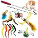 Gato Juguete interactivo juguete con plumas, Incluye 10 Recargas Plumas Bird Dragonfly Catcher for Cats Kitten