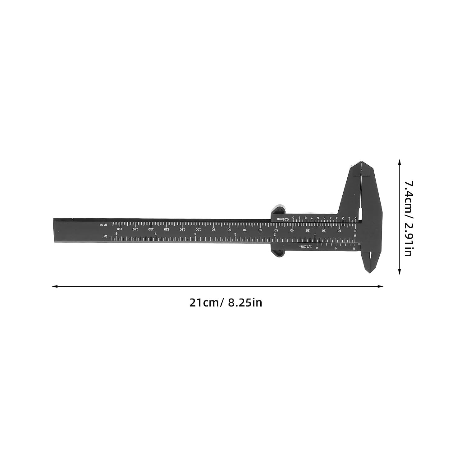 4pcs 6-inch Plastic Sliding Caliper Set, 150mm Adjustable Measuring Instrument for Woodworking DIY Projects, Black Portable Metric Pocket Calipers
