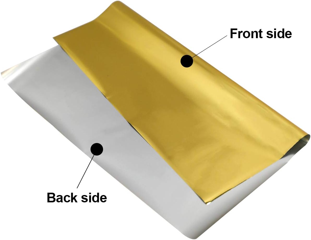 KASYU Transfer Foil Paper Bundle for Cricut Foil Transfer Kit/Spellbinders/Foil Quill/Heat Foil Pen,12inx9.84ft Gold & Silver 2 Pack Heat Transfer Foil Roll,Hot Foil Transfer Roll for Craft Projects