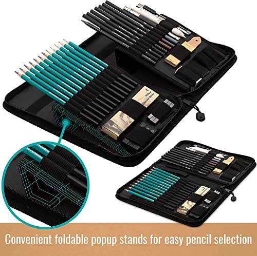 Norberg & Linden Xxl Drawing Set - Sketching And Charcoal Pencils. 100 Page Drawing Pad, Kneaded Eraser, And Graphite. Art Set For Kids, Teens And Adults #TOP4