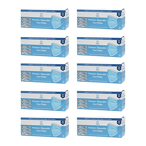 Litepak LPM50-BLUE-10XX 500Pcs Premium Disposable Face Mask Soft 3Ply Nose Wire thumb #1