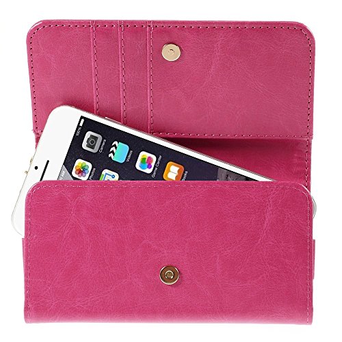 Funda Carcasa Wiko Birdy 4G con Tarjetero de Piel Sintética Libro Rosa 6