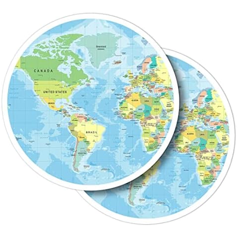 Colour World Atlas Map Vinyl Stickers Set Cover