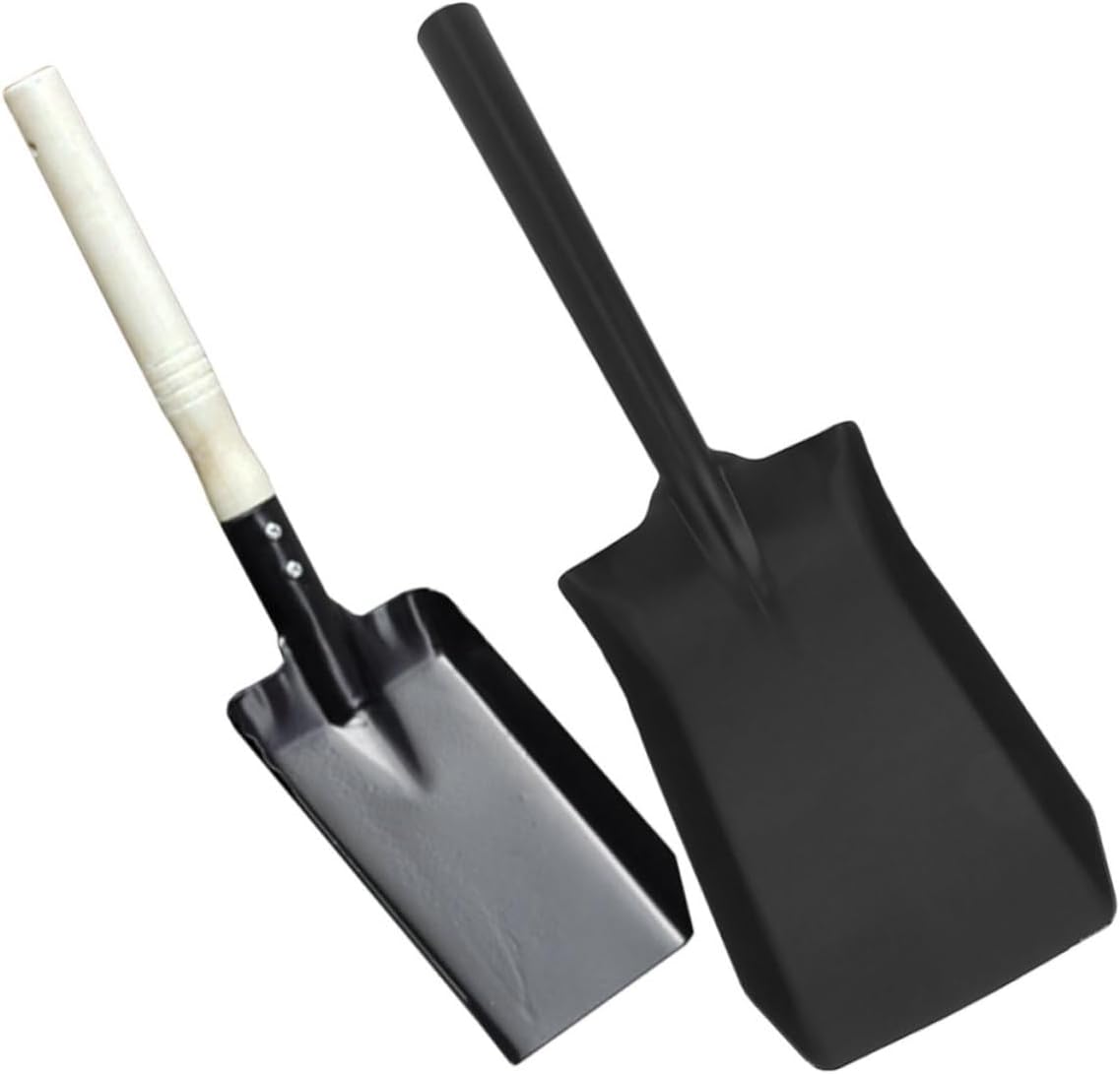 2pcs Mini Garden Shovel Set Iron Spade Heads for Planting and Outdoor Digging, Black Compact Flat Spade and Thickened Carbon Steel Ice Remover Replacement Heads