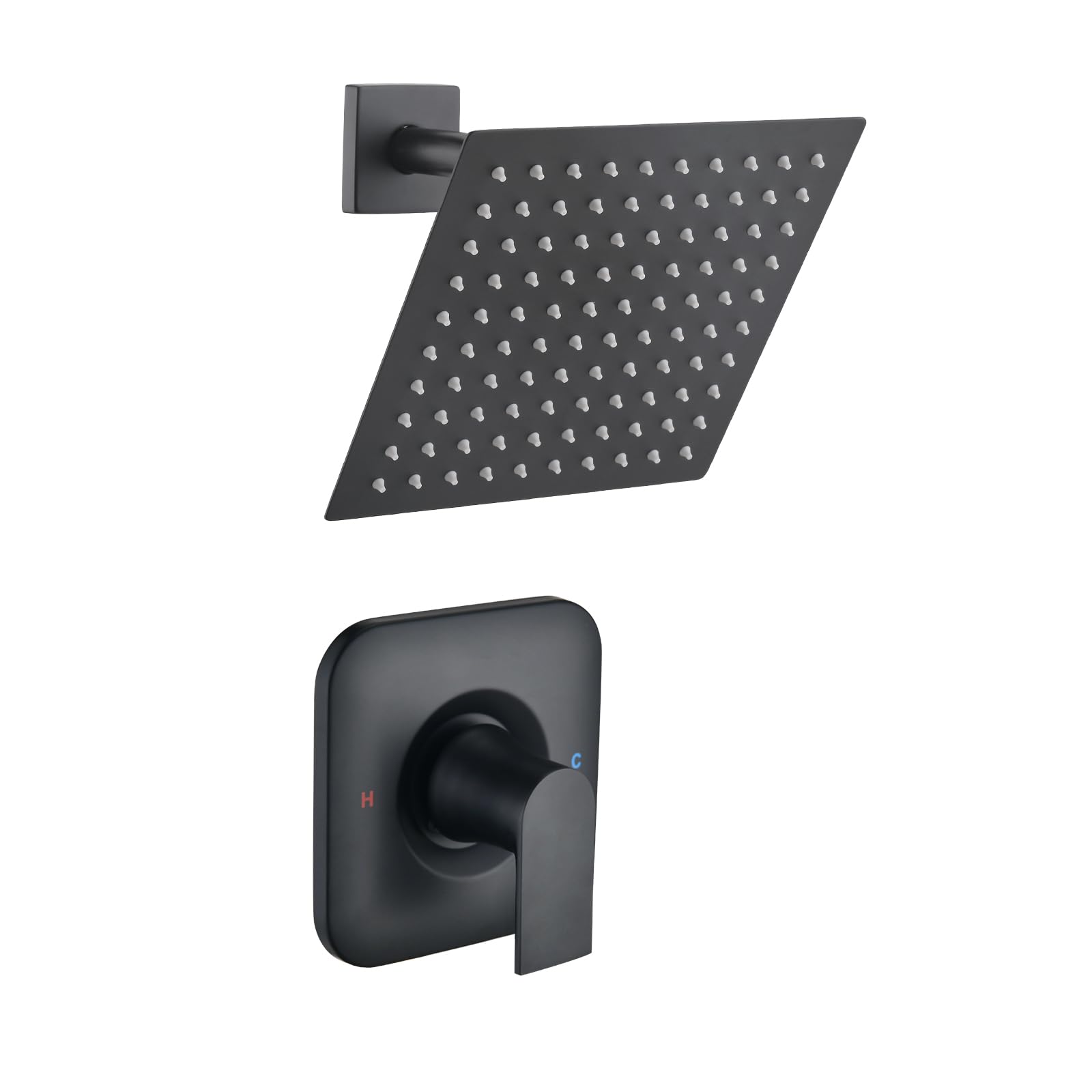 Photo 1 of Ultrimkit Shower Faucet Compatible with Moen Trim Kit, 8" High Pressure Rain Showerhead, Shower Handle (Valve& Catridge Not Inclued), Matte Black