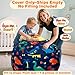 Lukeight Dinosaur Stuffed Animals Storage Bean Bag Chair Cover Only (Ships Empty, No Filling) - Velvet YKK Zipper Beanbag Cover for Toddlers and Kids, Washable Plush Toy Organizer, Large 27
