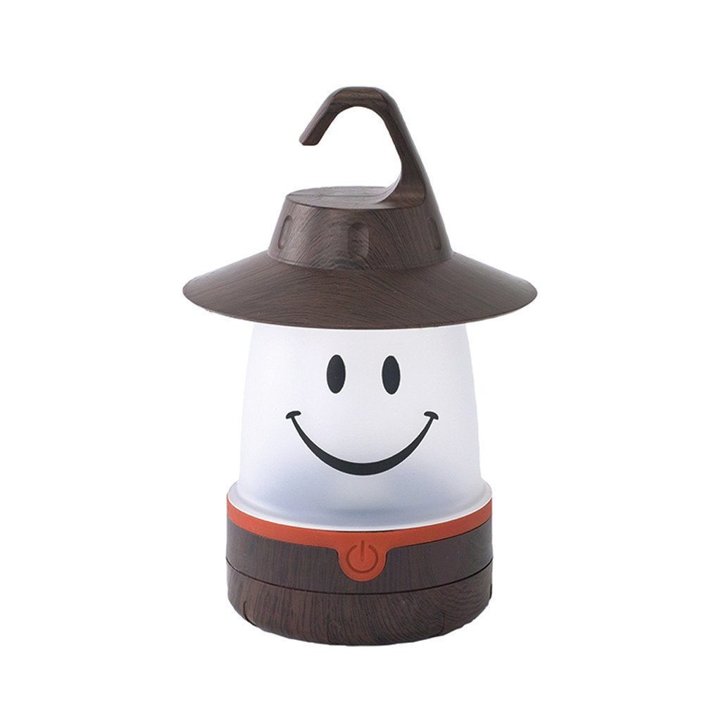 Time ConceptSmile LED Lantern - Woody Brown - Portable Night Light Camping Lantern for Kids