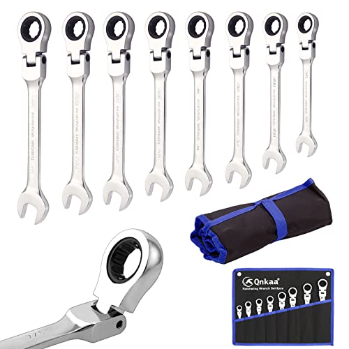 Qnkaa 8pcs Flexible Ratchet Wrenches Set SAE 5/16” to 3/4“