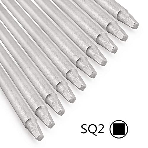 Rocaris 10Pcs 1/4 Inch Hex Shank Long Magnetic Square Head Screwdriver Bits Set Power Tools Sq2 For Poket Hole Jig- 6 Inch Length #TOP6