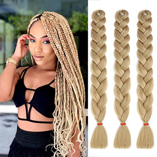 165G Jumbo Braiding Hair Blonde Synthetic Jumbo Braids 3 Packs