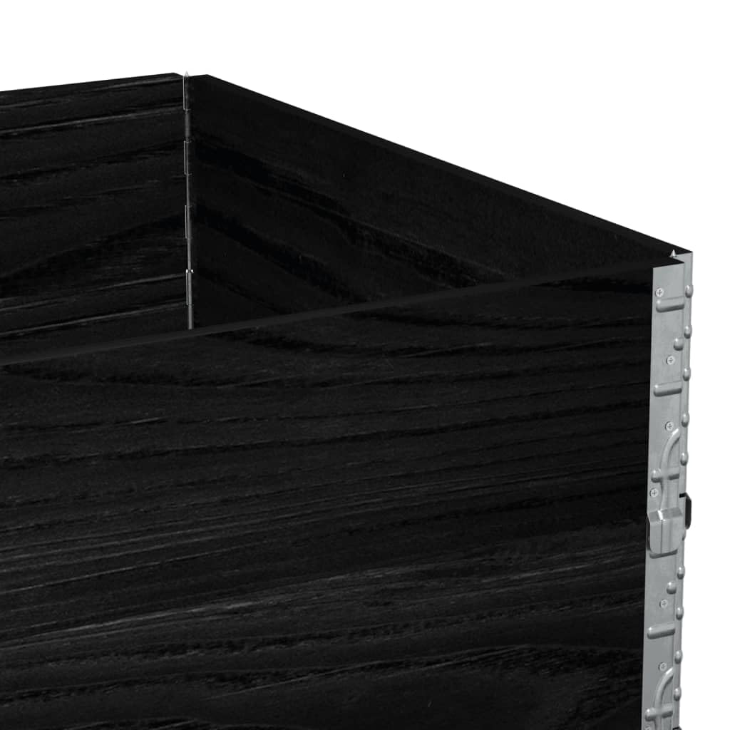 Paletten-Aufsatzrahmen 2 STK Schwarz Massivholz 120x180 cm stapelbar faltbar für Lager Logistik Transportplattform Industrie und Versand zur Ladungssicherung und Warenumschlag