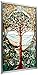 Design Toscano Stained Glass Panel - The Tree of Life Stained Glass Window Hangings - Art Glass Window Treatments, Living Room