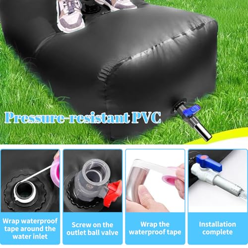 Image of Water Storage Bladder, 100Gal /400 L RV Water Tank, Portable Large Capacity Water Bag, Thickened 0.9 mm Heavy Duty Foldable Reservoir for Camping Garden Outdoor RV Emergency Water