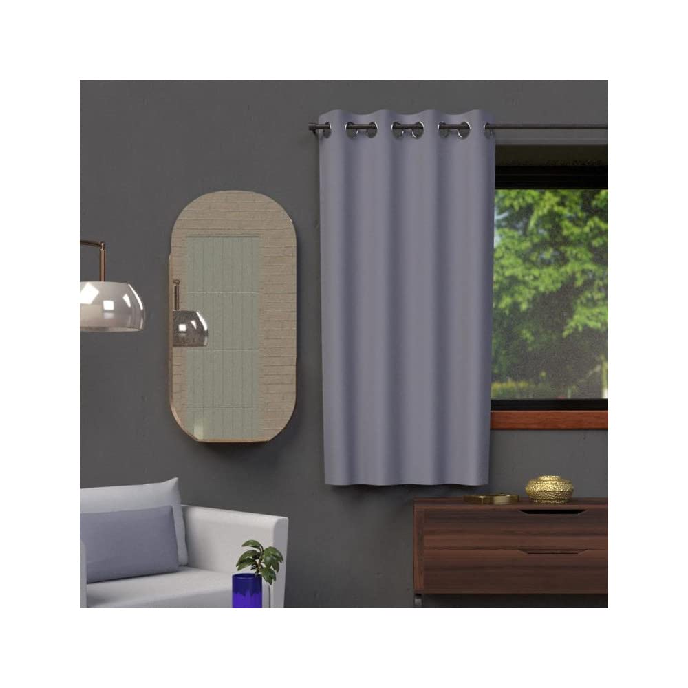Soleil d'Ocre Polyester Blackout Curtain with Eyelets, gray, 140 x 180 cm, Grey, W 55.1" x L 70.9" (1 Panels) - Image 3