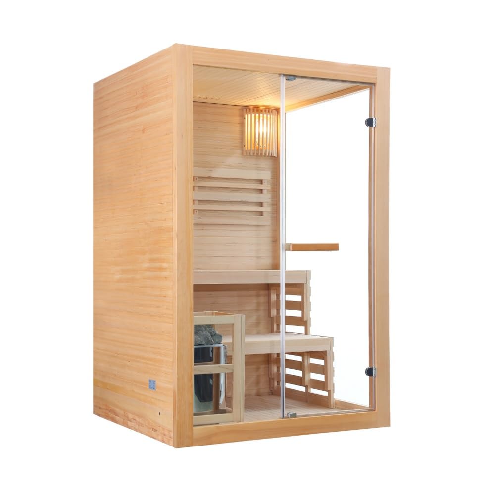 Bagno Italia Sauna finlandese con stufa Harvia 130×120 cm legno colore naturale o nero