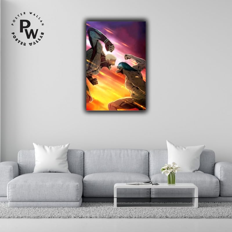 Image of POSTER WALLAH Attack On Titan Anime Poster for Home Office and Student Room Wall | Aesthetic Poster | Wall Decor ATCKONTTN12 (18X12 inch)