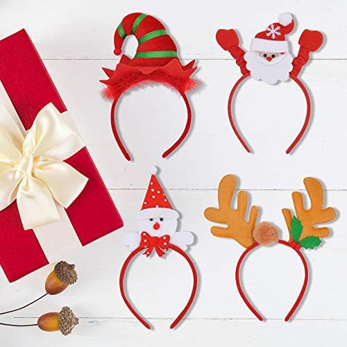 JOYIN 8 Pcs Christmas Headbands Christmas Party Glasses Frames Party Set, Christmas Funny Sunglasses and Hat Headwear for Xmas Holiday Parties Favors, Christmas Photo Booth Props (One Size Fits All)