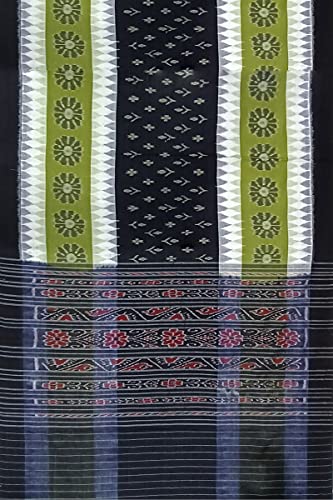Image of Odisha Sambalpuri Handloom Ikat Women's Cotton Saree, Odisha Handloom Handmade Pure Cotton Khandua Saree, Ikkat Orissa Traditional Handloom Saree Without Blouse