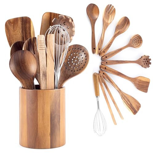 Hanseküche Küchenhelfer Set aus Holz - Grillzange, Schneebesen, Pfannenwender, Holzlöffel und Nudelschöpfer 9 teilig Löffel Teakholz (9er Set) Hanseküche Küchenhelfer Set aus Holz - Grillzange, Schneebesen, Pfannenwender, Holzlöffel und Nudelschöpfer 9 teilig Löffel Teakholz (9er Set)