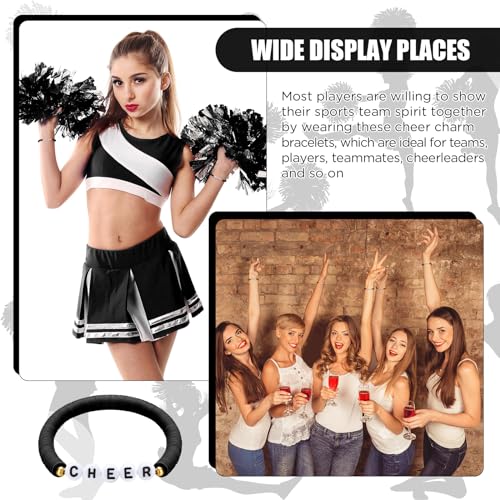 24 Pcs Cheerleader Gifts Stackable Clay Bead Cheer Bracelets Y2k Heishi Surfer Friendship Bracelets for Girls4