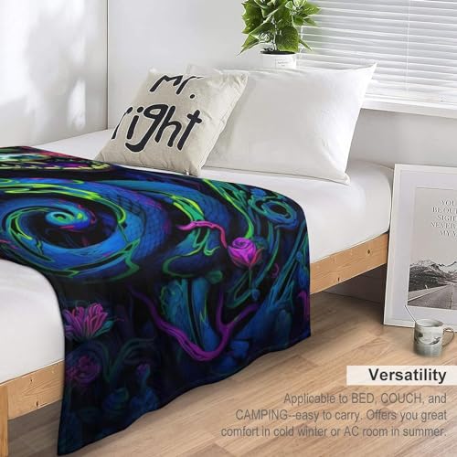 Couverture serpent 3D impression chaude et moelleuse en flanelle