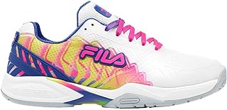Fila Volley Zone Tie Dye Womens Pickleball Shoe Pink Glo/White/Metallic Silver