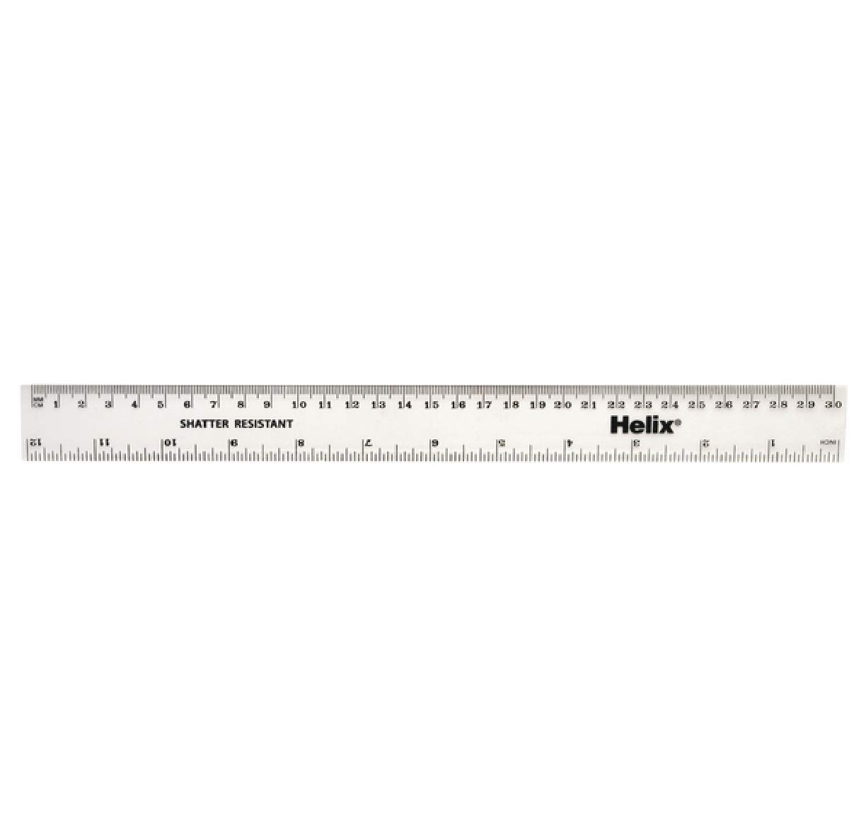 Helix Shatter Resistant Ruler White (Pack of 3)