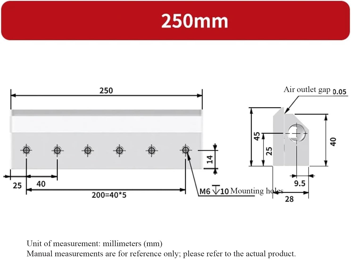 Soplador de cuchillos de aire industrial, hoja de aire que sopla el polvo, boquilla de aleación de aluminio para línea de producción, 30-2100 mm, uso con compresor de aire